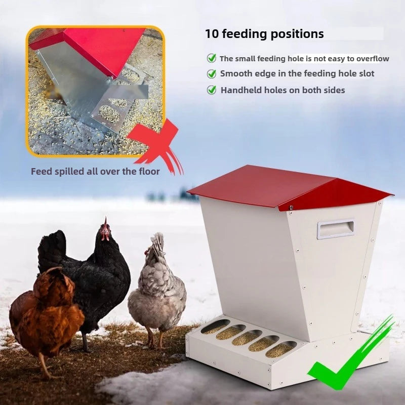 Comedero Vertical Automático de Acero para Pollos