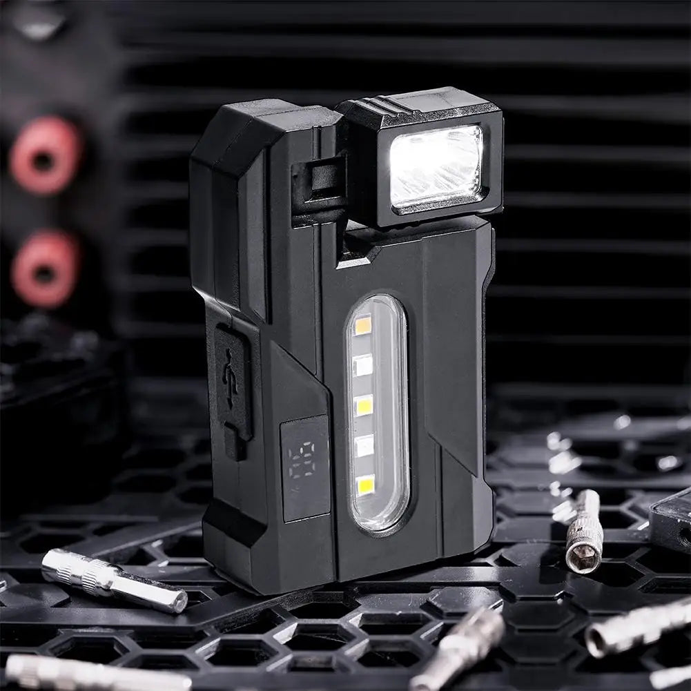 Portable Flashlight Ajustable-angle Magnetic Rechargeable Multifunctional Flashlights Outdoor Red and Blue Warning Work Lights