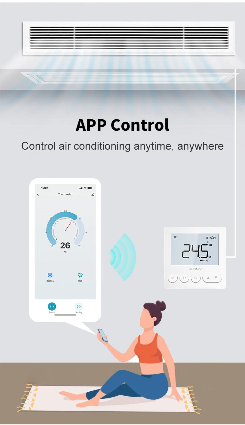 Digital Central Air Conditioning FCU Fan Coil Unit Thermostat Weekly Programmable Temperature Controller Wholesale Price