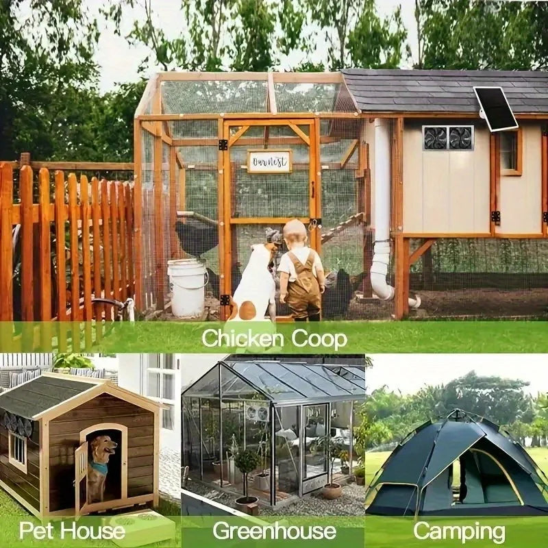 Ventilador Dual 12V para Gallinero, Invernadero y Casa de Mascotas