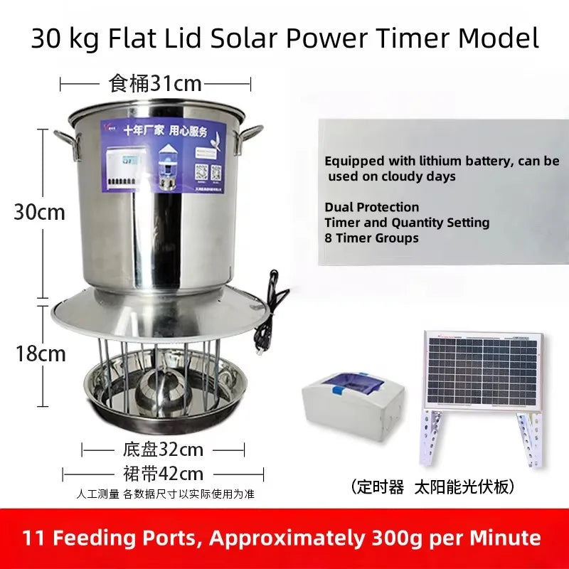 Comedero Automático para Pollos con WiFi y Energía Solar