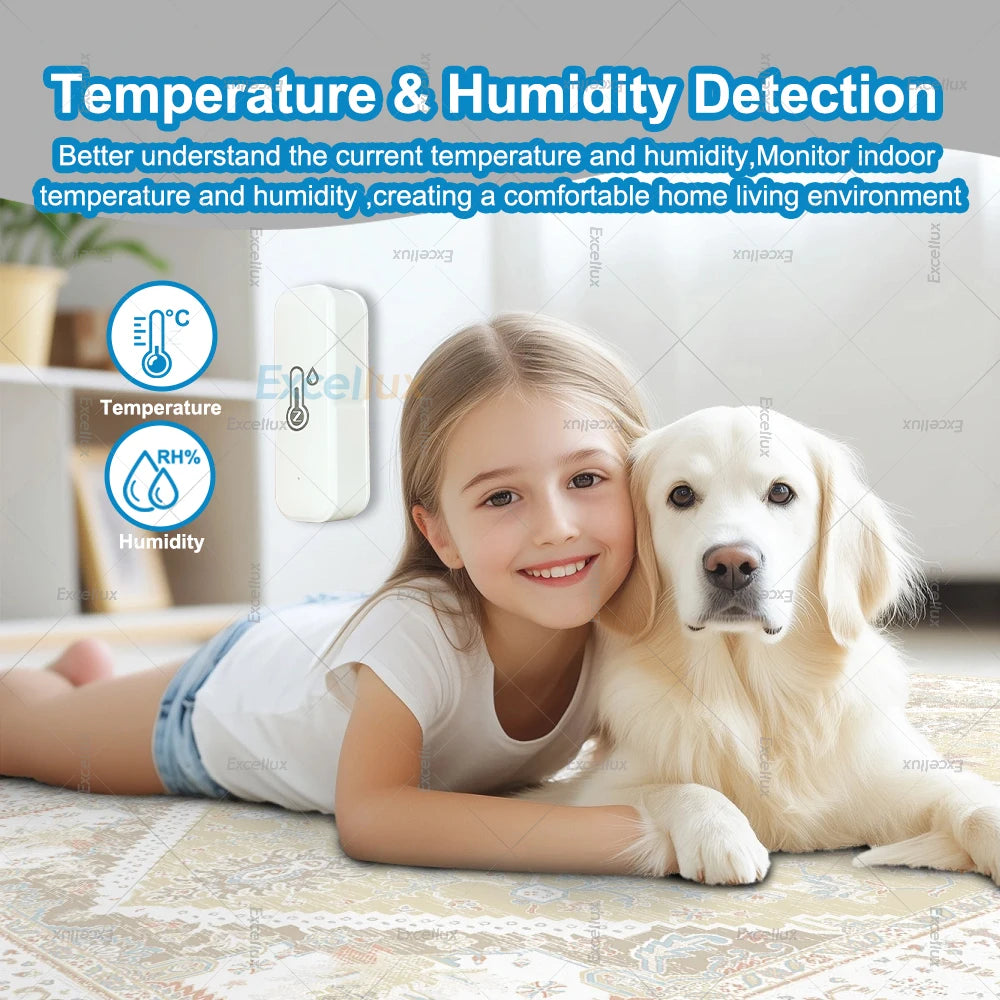 Smart Zigbee Temperature And Humidity Sensor Smart Home Hygrometer Thermometer APP Remote Monitoring Works with Zigbee Gateway