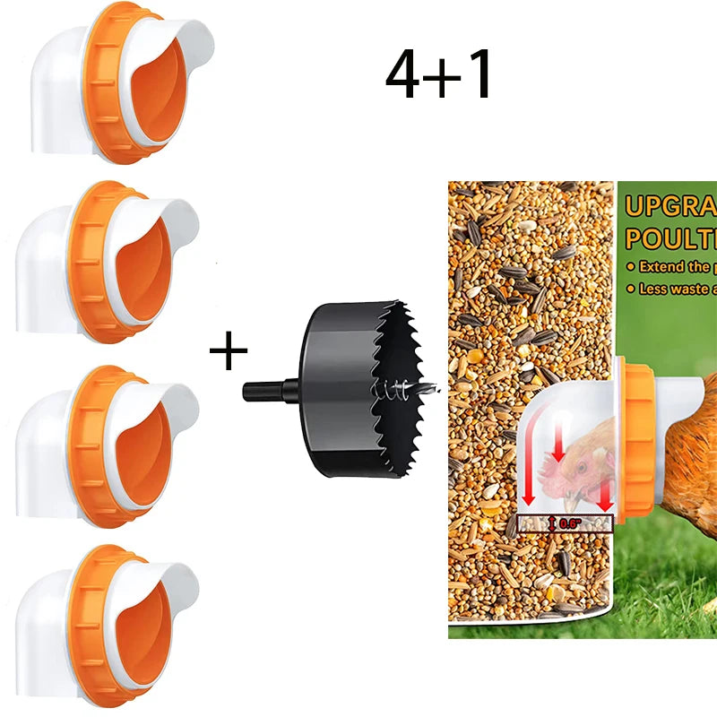 Poultry Pro Feeder Rainproof Chicken Feeder DIY Automatic Poultry Feed Bucket Self Gravity Feeding Of Chicken And Duck