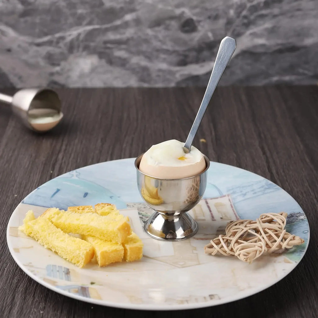 Egg Cups Set Stainless Steel Hard Soft Boiled Egg Tray Holder for Breakfast Brunch Kitchenware Christmas Gift Set Kitchen Tools
