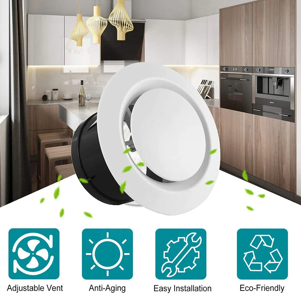 1pc ABS Tuyere Ceiling Air Supply Mountable HOT AIR Vent Grille Cover Easy Diffuser Adjustable Air Volume Exhaust Hood