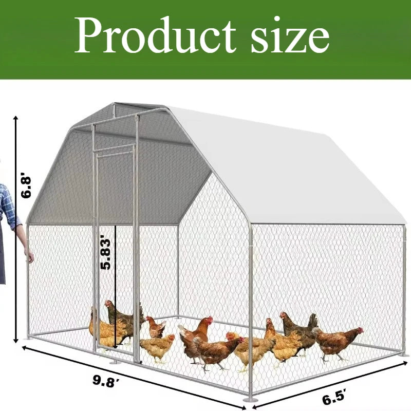 Jaula Grande para Gallinas de Exterior con Cubierta