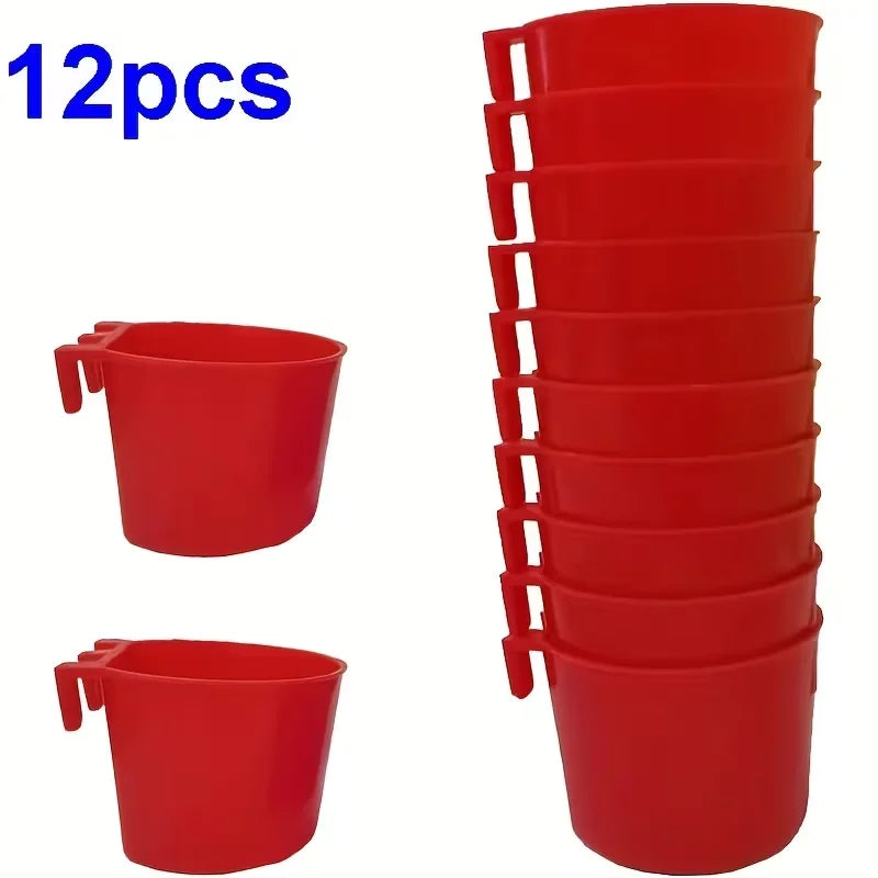 Tazas Colgantes de Agua y Comida para Gallinas 12 Uds