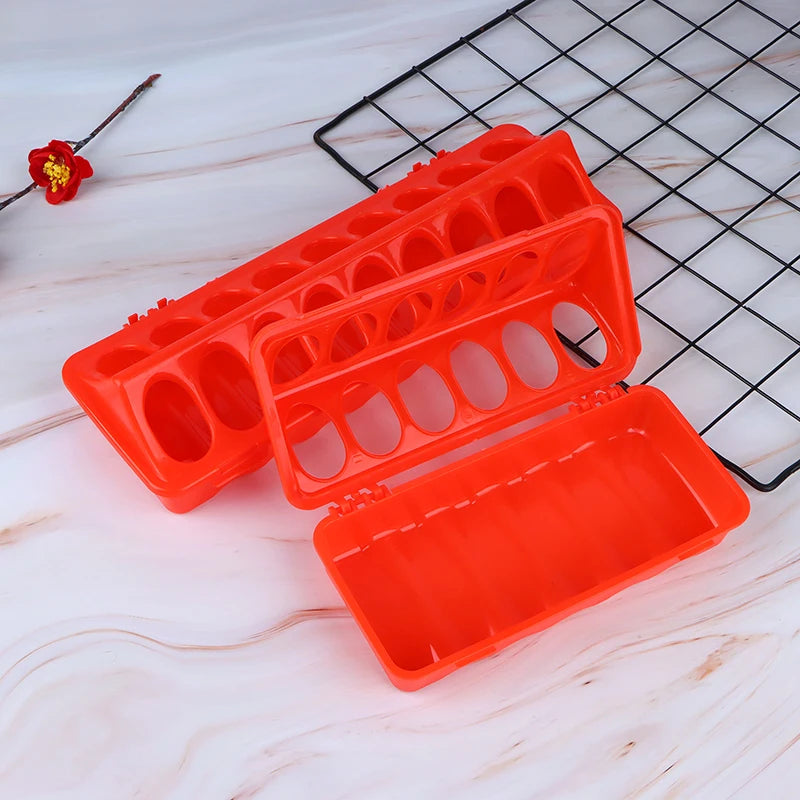 1 Pc Double Row 12/18 Holes Poultry Ground Feeder Plastic Clamshell Feeding Chicken Groove Farm Breeding Supplies