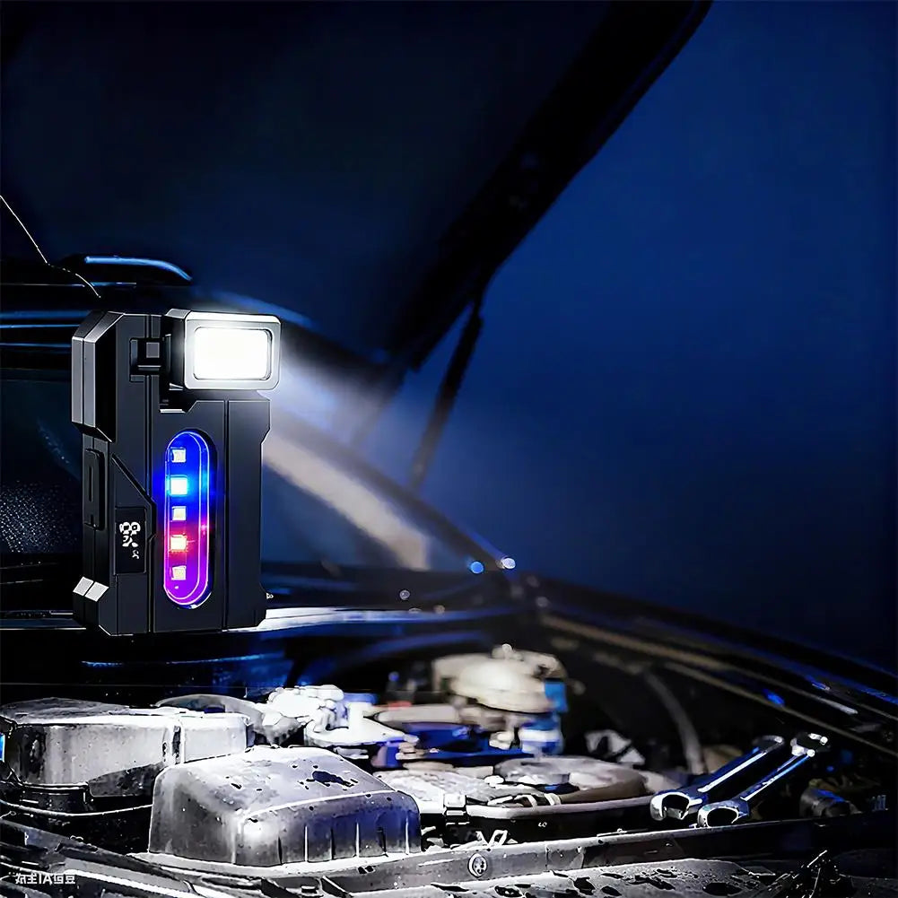 Portable Flashlight Ajustable-angle Magnetic Rechargeable Multifunctional Flashlights Outdoor Red and Blue Warning Work Lights