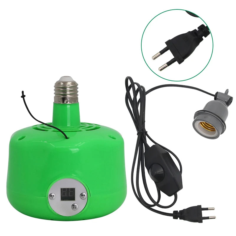 Calentador de gallinero, lámpara de calor de pollo con sincronización, calentador inteligente para chocadeira de pollitos con Control de temperatura para aves de corral, pollitos, reptiles, perros y gatos