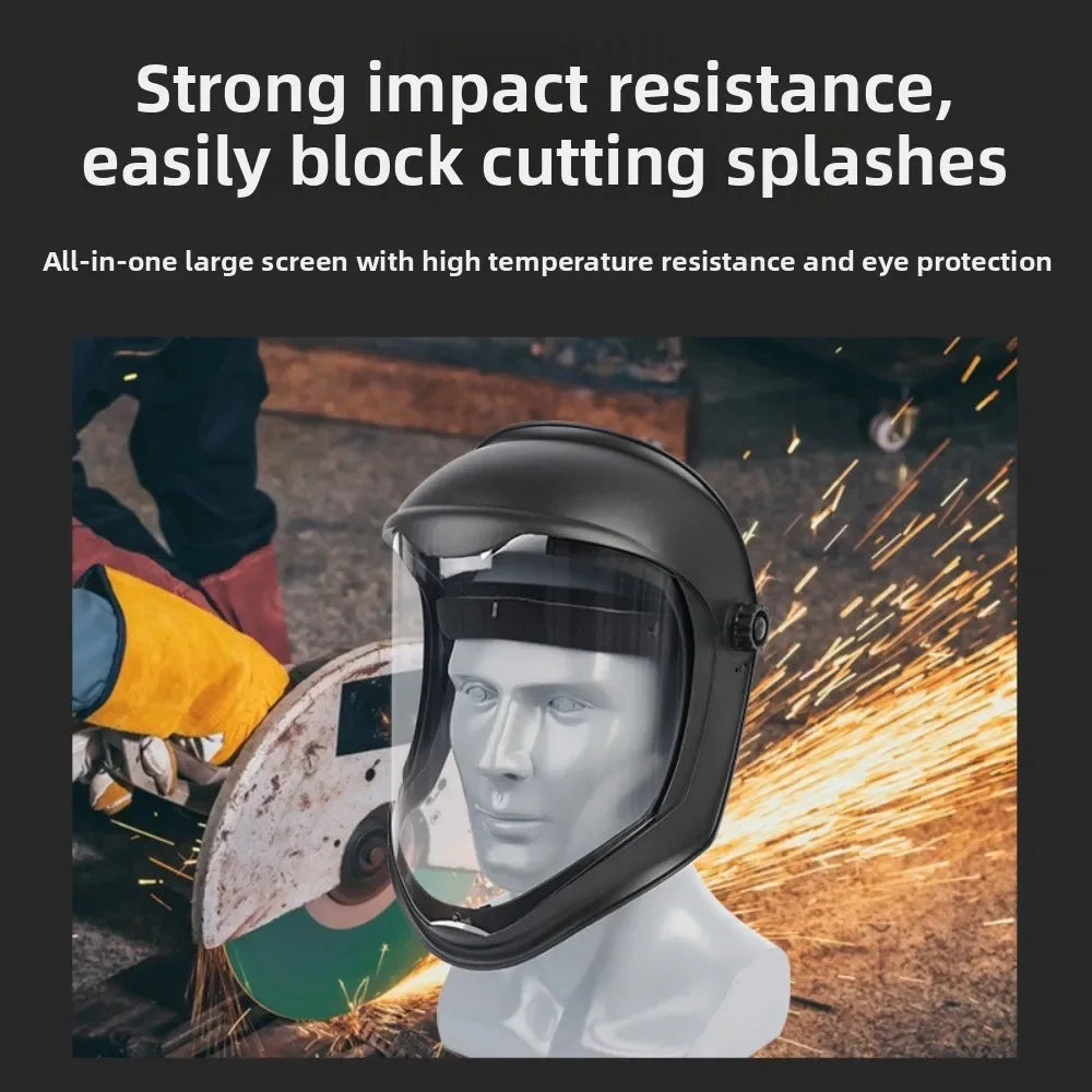 Full Face Protective Safe Mask, Anti Fog, Anti Impact, Anti Splash, Head Mounted Transparent Dust-proof and Oil Fume Proof Mask