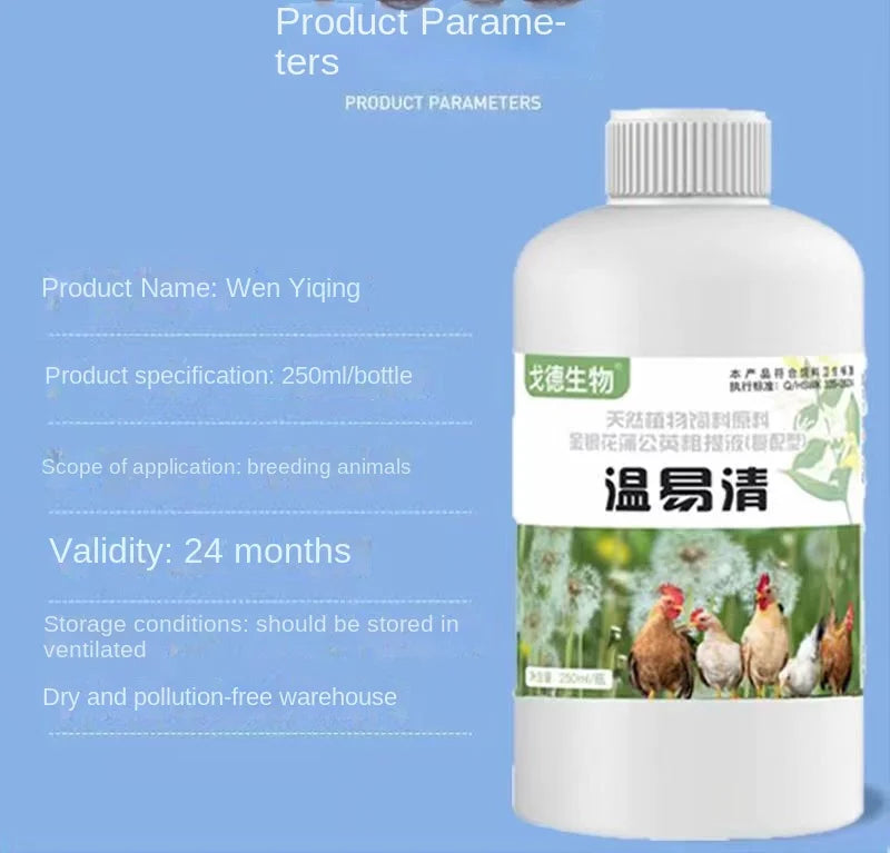 Tratamiento Líquido 250ml para Peste y Resfriado en Gallinas