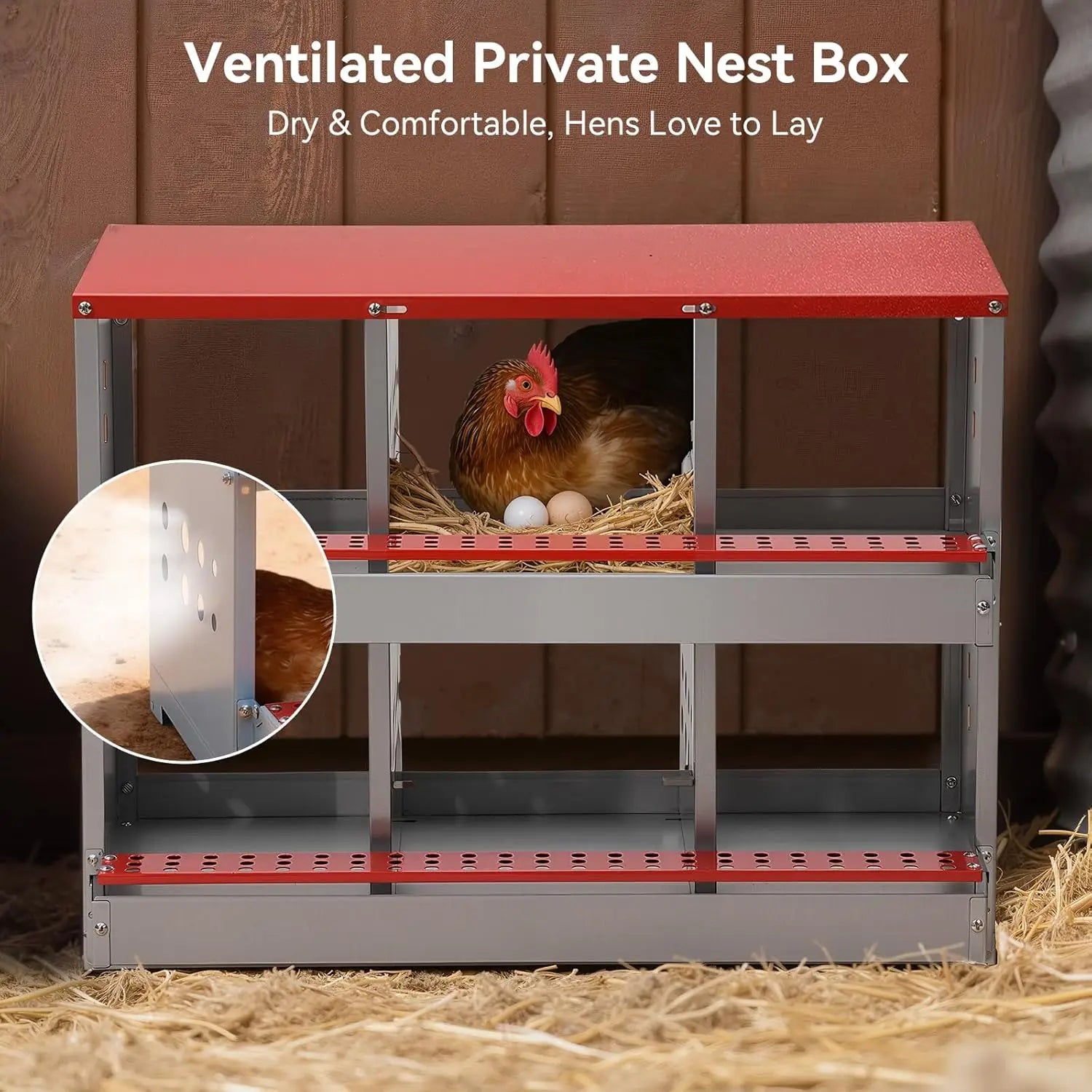 Cajas de Anidación para Gallinas 6 Compartimentos