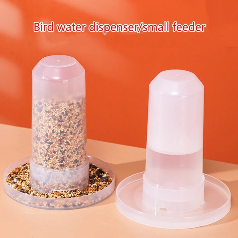 Dispensador Transparente de Agua y Alimento para Aves