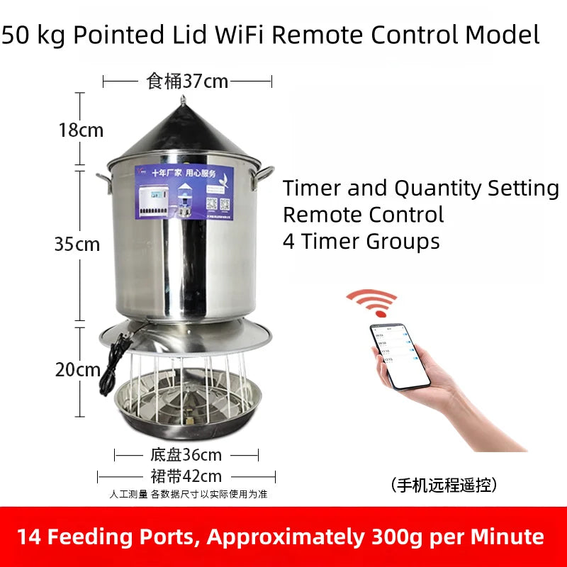 Comedero Automático para Pollos con WiFi y Energía Solar