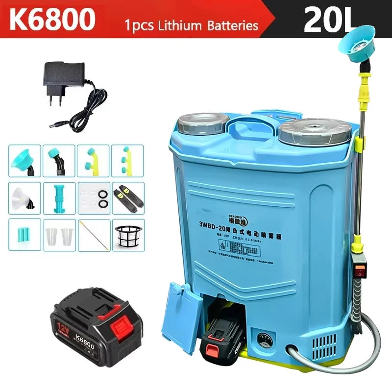 Pulverizador Eléctrico Mochila 20L con Batería de Litio para Gallineros