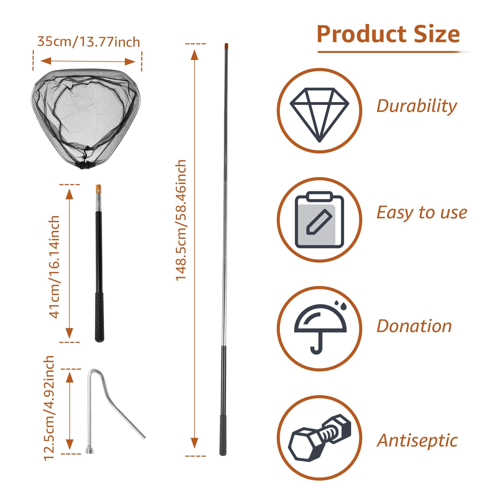 Gancho y Red de Acero para Atrapar Pollos – Kit Retráctil