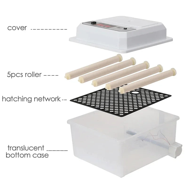 16 Eggs Farm Poultry Fully Automatic Turning Egg Incubator Dual-Electric Mini Household Brooder for Chicken Goose Duck Birds