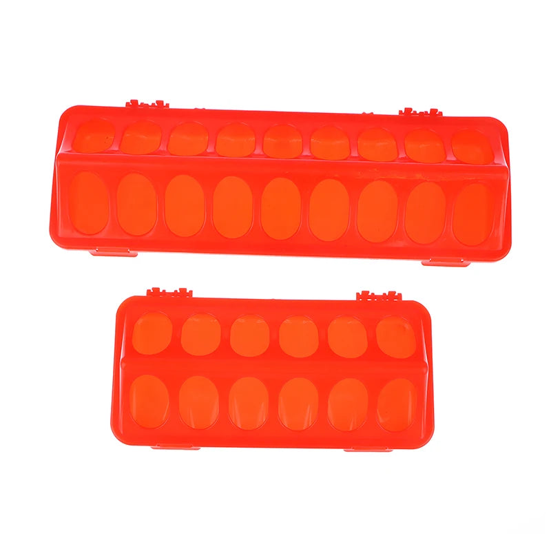 1 Pc Double Row 12/18 Holes Poultry Ground Feeder Plastic Clamshell Feeding Chicken Groove Farm Breeding Supplies
