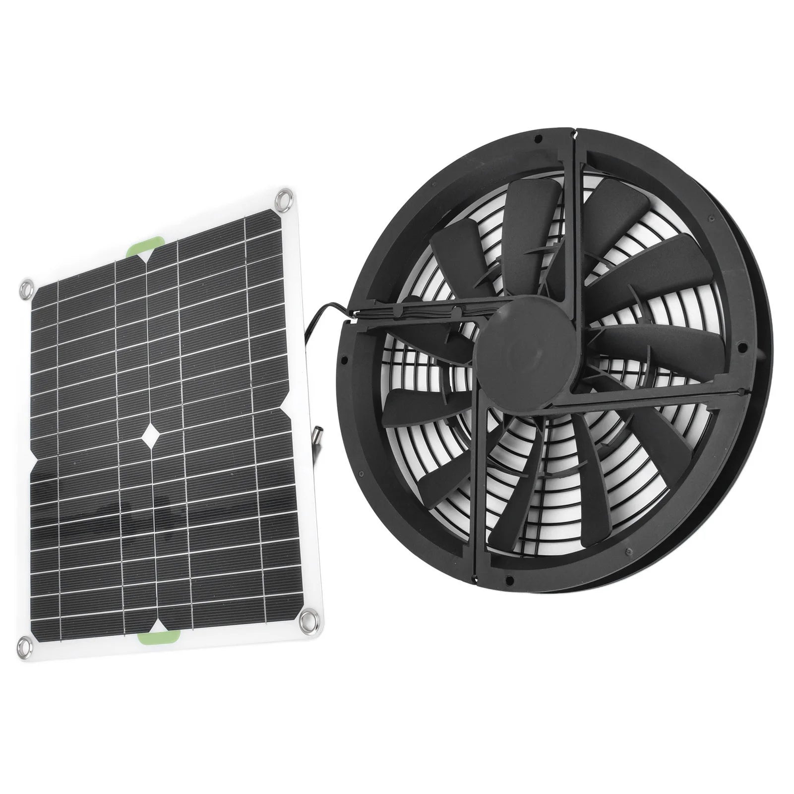 Kit Ventilador Solar 100W 10" Impermeable para Gallineros e Invernaderos