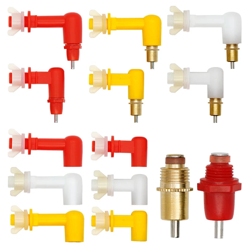 New Chicken Water Nipple Drinkers Rabbit Quail Chicks Turkeys Ducks Poultry Water Nipples Leak-Proof Automatic Spring Type 5 Pcs