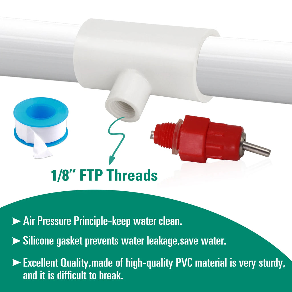 Kit Bebederos Automáticos con Niples PVC para Gallinas