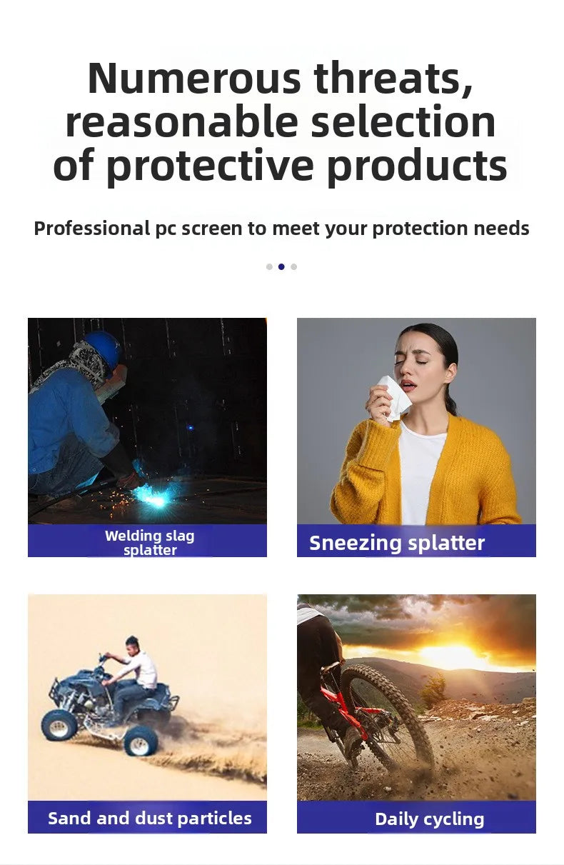 Full Face Protective Safe Mask, Anti Fog, Anti Impact, Anti Splash, Head Mounted Transparent Dust-proof and Oil Fume Proof Mask