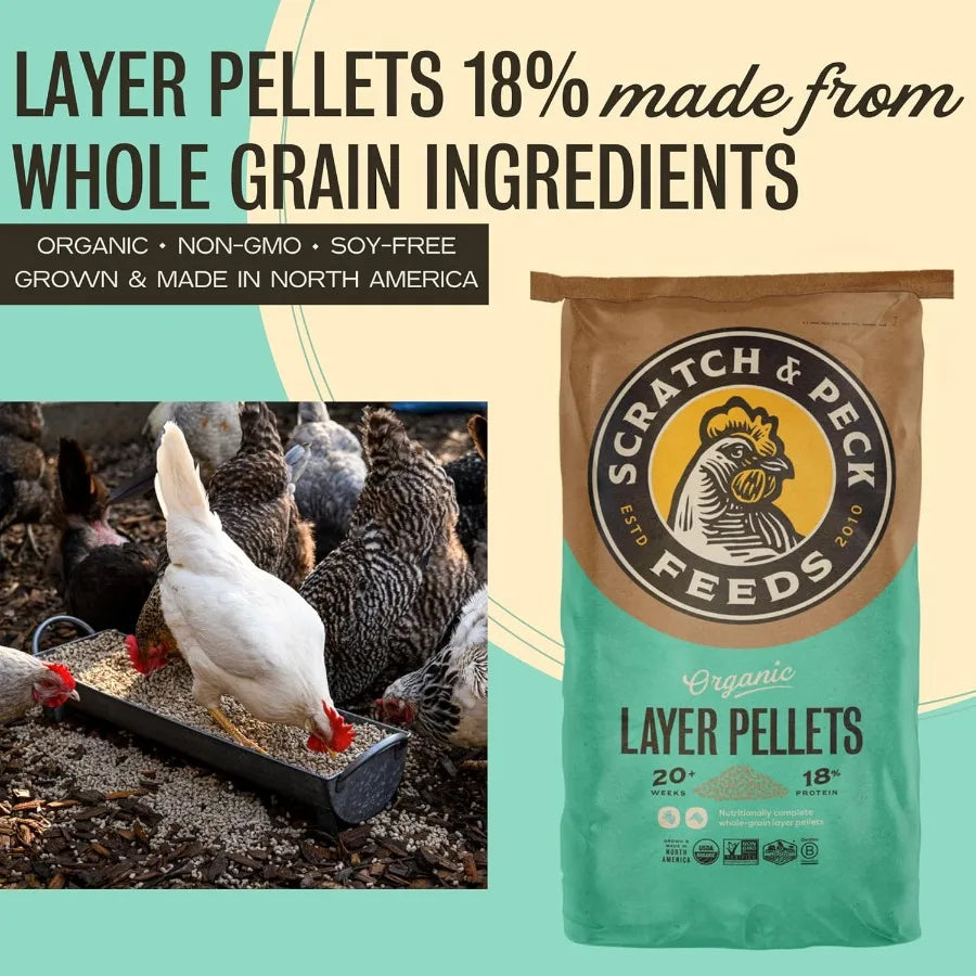 Pellets Orgánicos 18% para Gallinas Ponedoras 2x25 lb