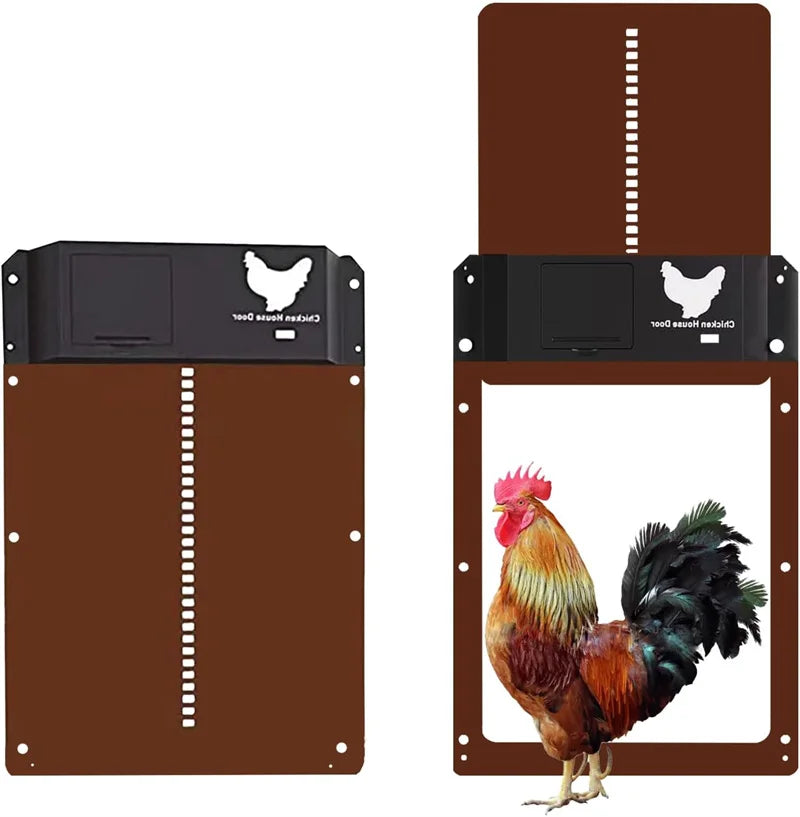 Puerta automática para gallinero, puerta de casa de pollos, Sensor de luz, abridor de pollos de granja, suministros para puerta de jaula de pato para mascotas, alimentado por batería