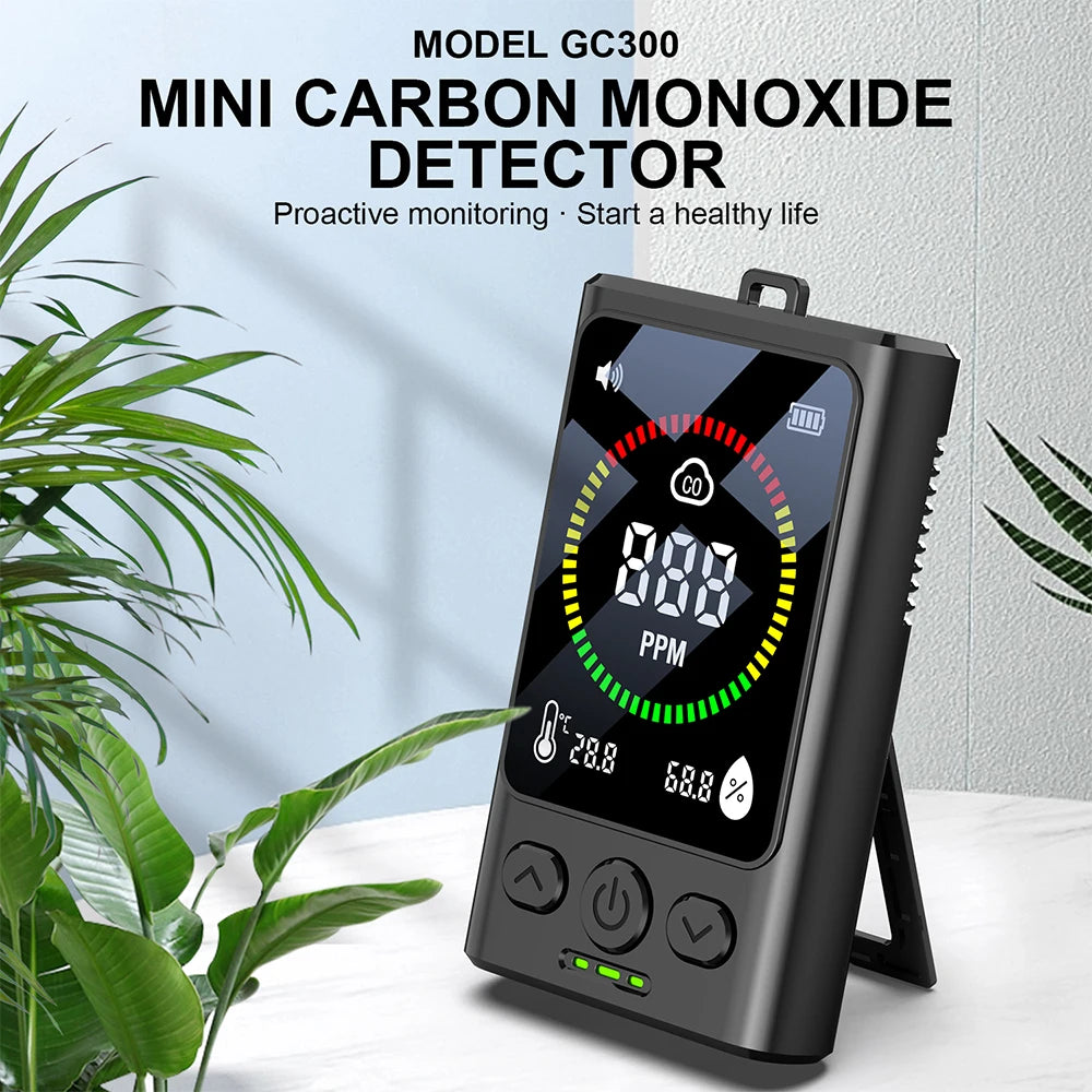 Air Quality Detector Portable Carbon Monoxide Alarm Anti Poisoning Monitoring Leak Detection Device Display Analyzer Tools