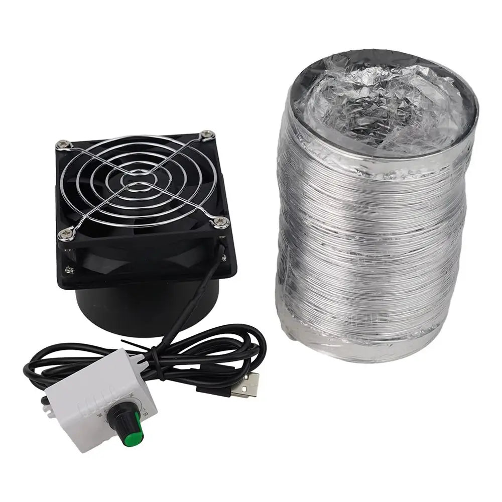 1Pcs Adjustable Speed USB Exhaust Fan Duct Air Ventilation with Pipe Air Blower Simple Mini Fume Absorber