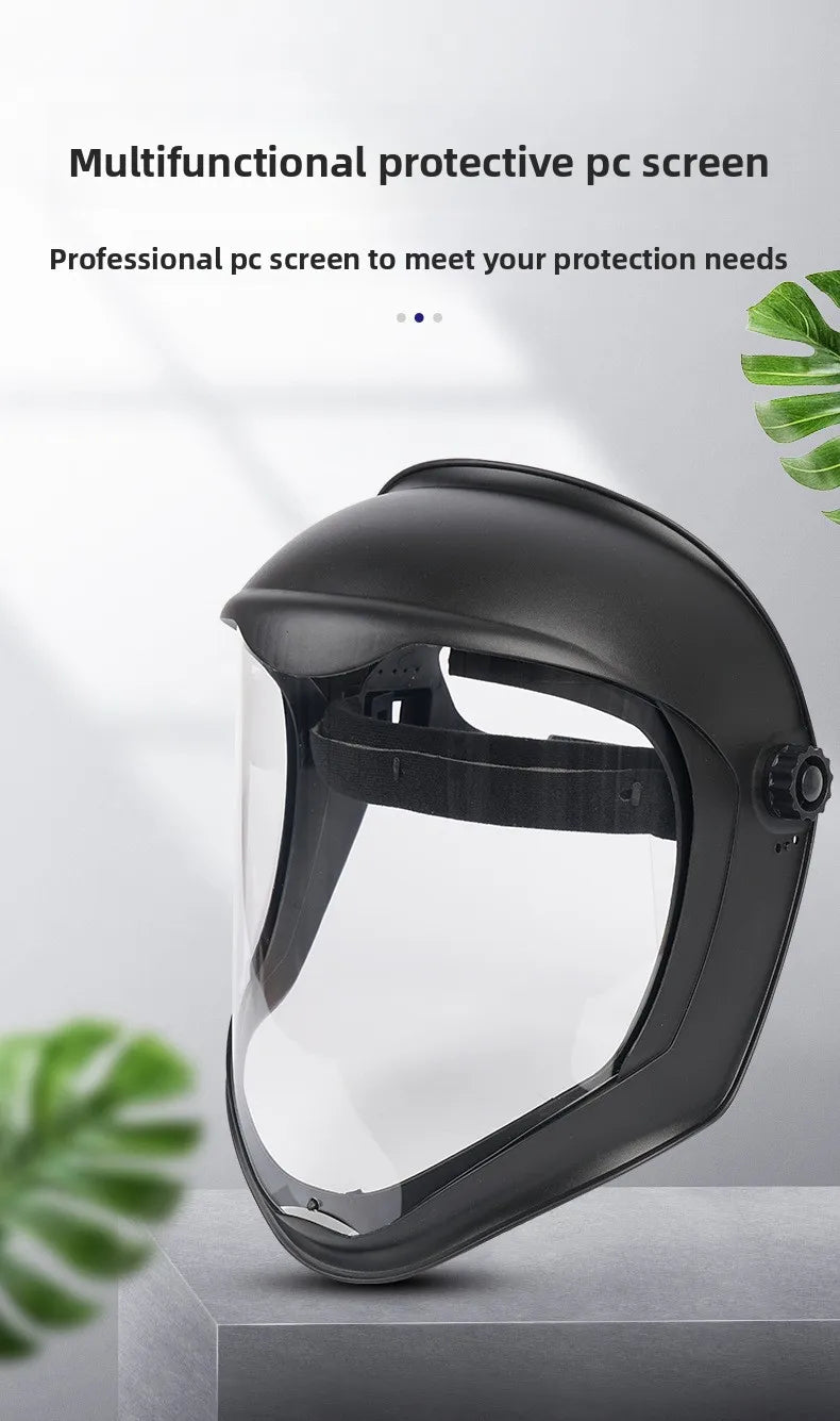 Full Face Protective Safe Mask, Anti Fog, Anti Impact, Anti Splash, Head Mounted Transparent Dust-proof and Oil Fume Proof Mask