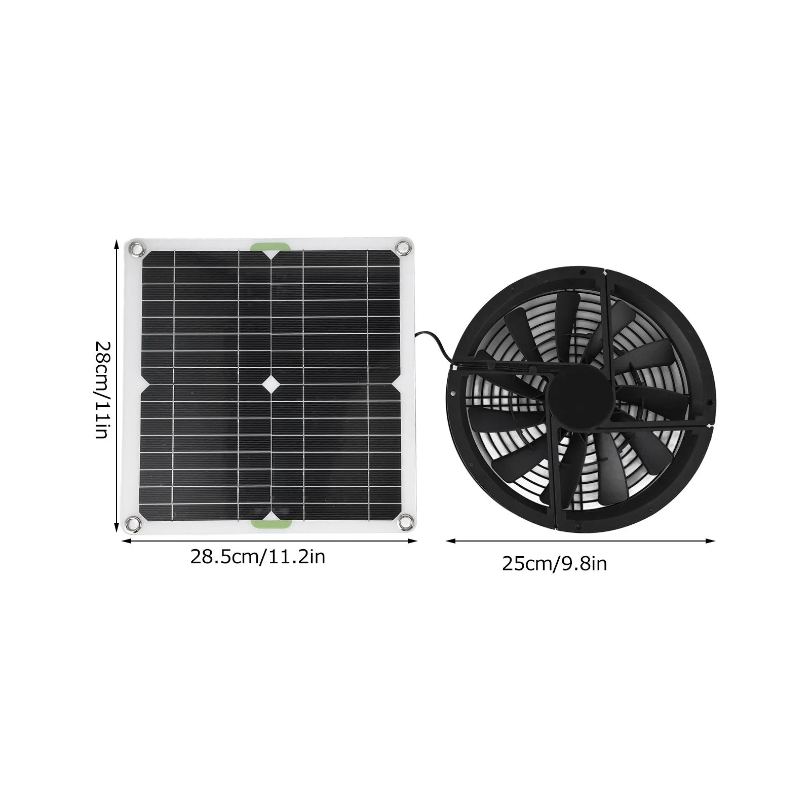 Ventilador Solar 10" para Gallinero e Invernadero