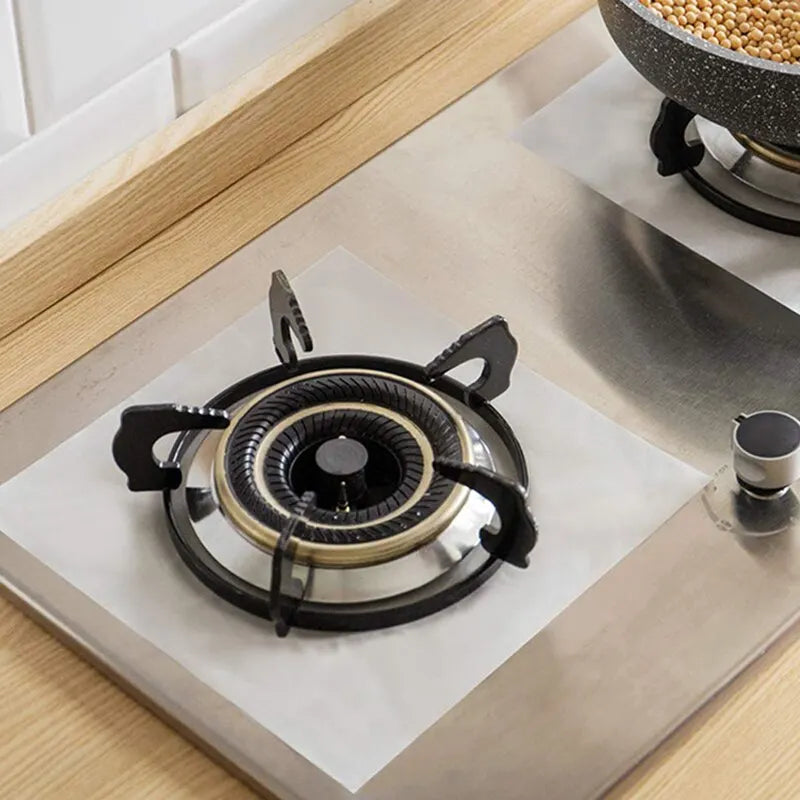 4 Piece Anti Fouling Anti Oil Cleaning Pad Gas Stove Protective Pad for Kitchen Household Supplies Gas Stove Protector Pad