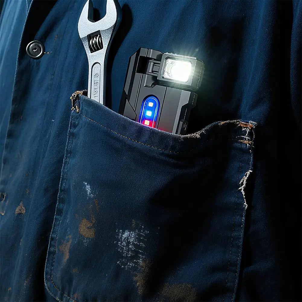 Portable Flashlight Ajustable-angle Magnetic Rechargeable Multifunctional Flashlights Outdoor Red and Blue Warning Work Lights