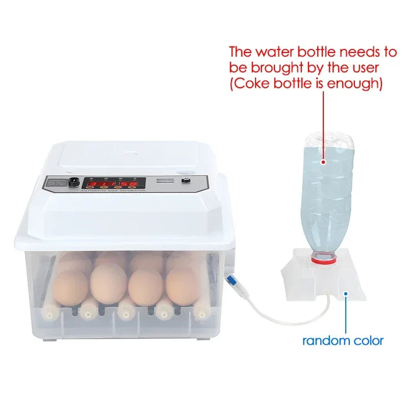 16 Eggs Farm Poultry Fully Automatic Turning Egg Incubator Dual-Electric Mini Household Brooder for Chicken Goose Duck Birds