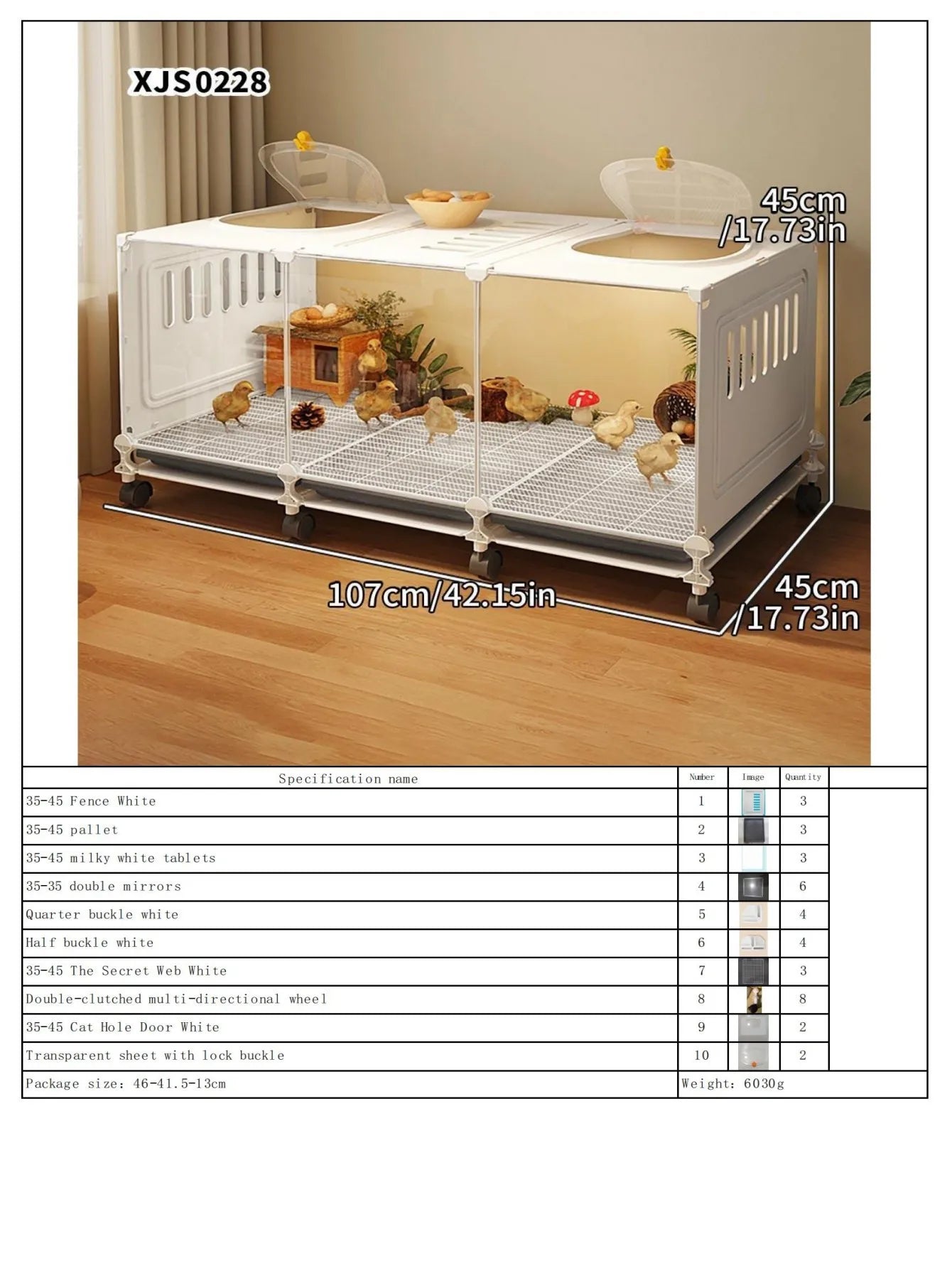 Jaula de Hierro para Codornices con Bandeja