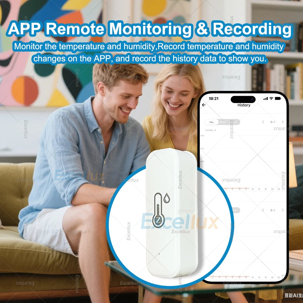 Smart Zigbee Temperature And Humidity Sensor Smart Home Hygrometer Thermometer APP Remote Monitoring Works with Zigbee Gateway