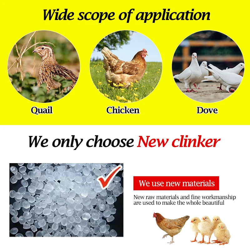 Poultry Double Row Ground Feeder, Chicken Bird Pigeon Flip-Top Anti-Spread Rearing Trough, Farm Breeding Feeding Bucket 20/30cm