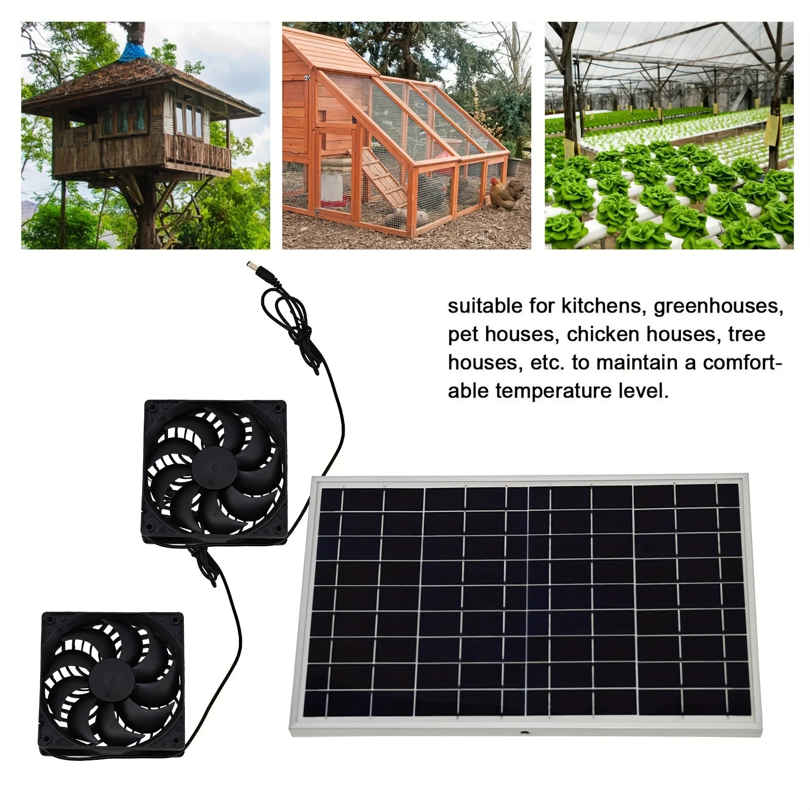 Extractor Solar 20W para Gallinero e Invernadero