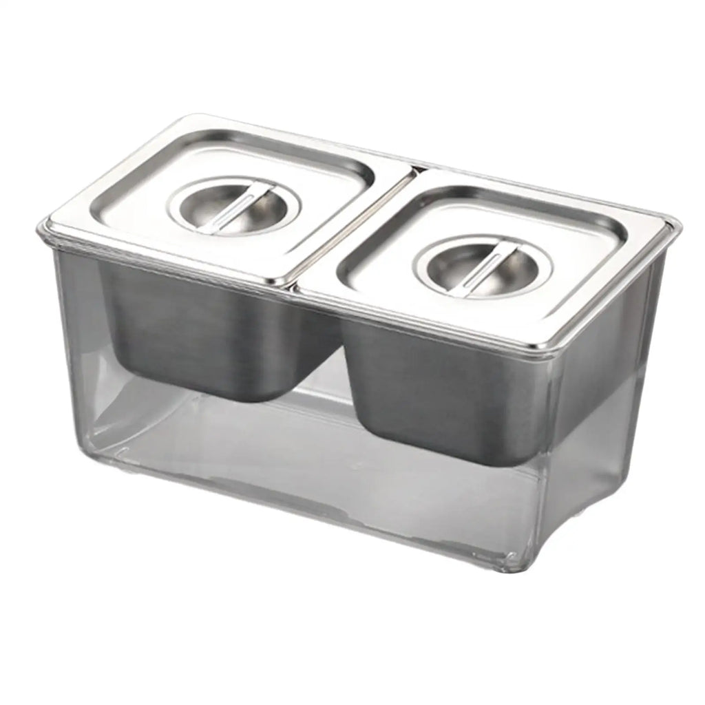 Chilled Condiment Server Tray with Containers Bar Fruit Caddy Commercial Jam Box for Milk Tea Shop BBQ Party Outdoor Bar