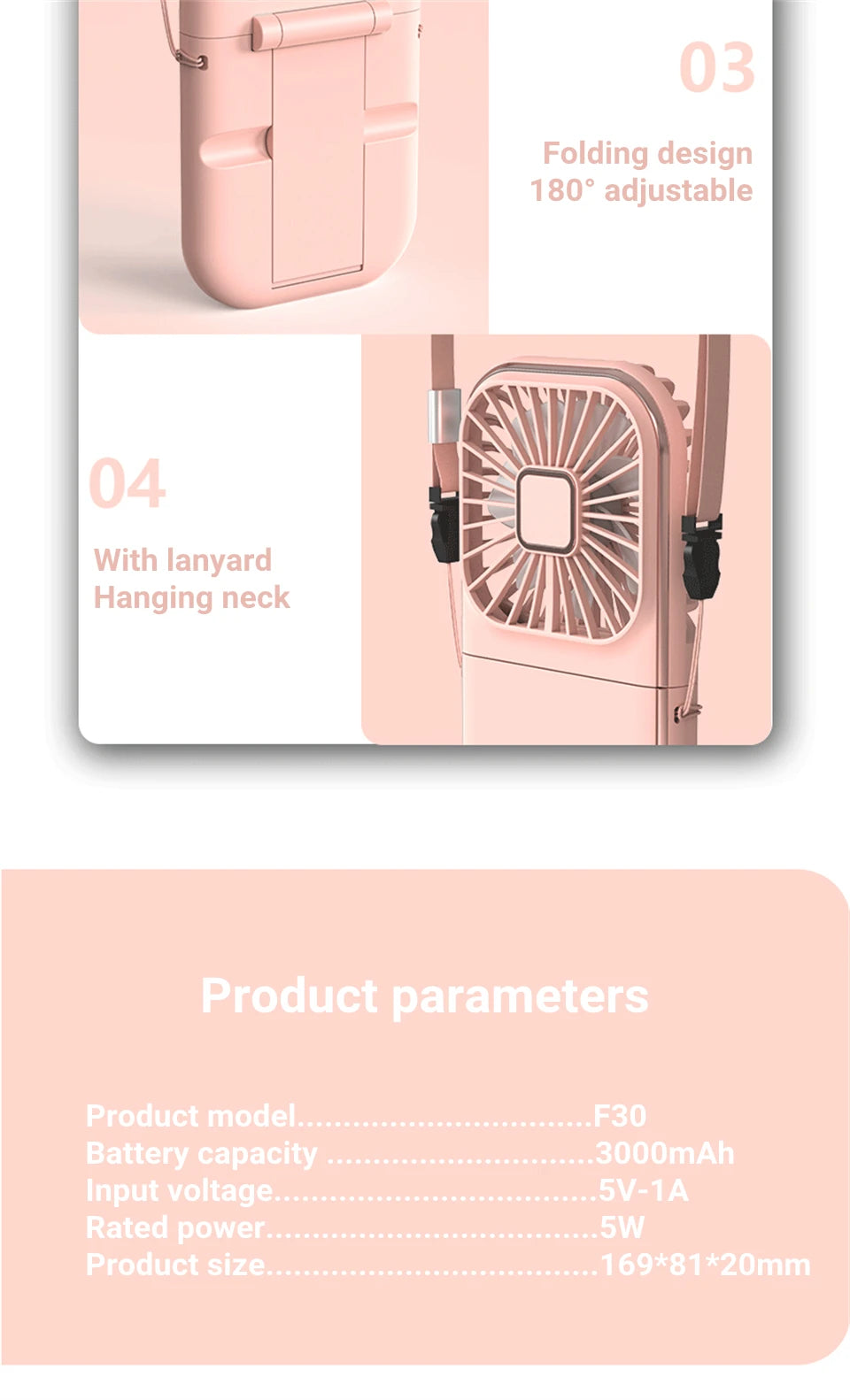 Foldable Hanging Neck Fan Cooling Desktop Refrigeration Handheld USB Mini Fan Camping Mute Ventilador Air Cooler for Sports