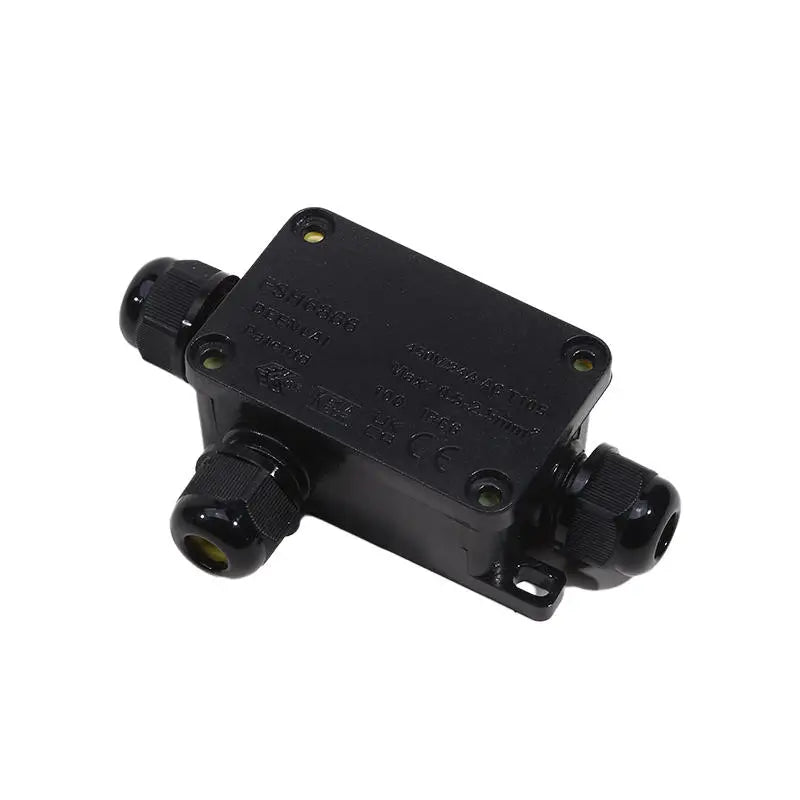 Junction Box Mini Outdoor Waterproof Ip66 Terminals One In Two Out Waterproof Box Plastic Corrosion Resistant Black Junction