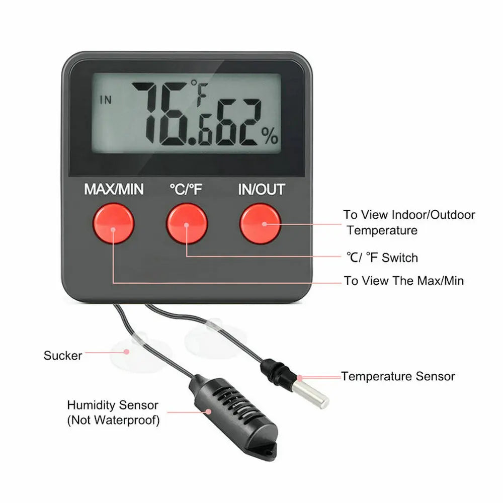 Termómetro Higrómetro Digital para Incubadora y Gallinero