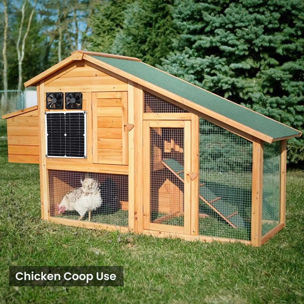 Ventilador Solar 12W Doble para Gallineros e Invernaderos