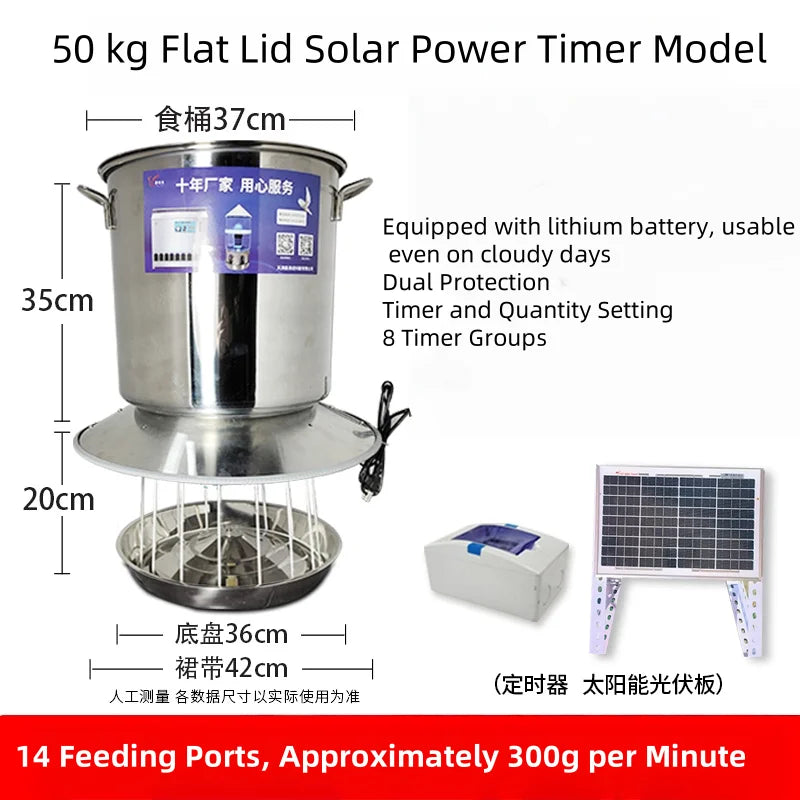 Comedero Automático para Pollos con WiFi y Energía Solar