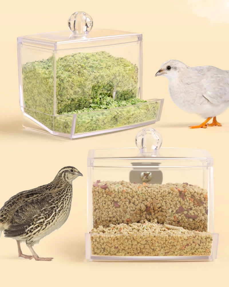Automatic Quail Feeder Foraging Feeder for Birds Parrot Cage Bird Feeding System Cage Accessories for Parakeet Quail Pet Chicken