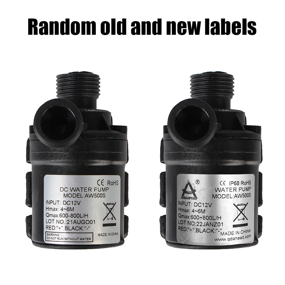 Ultra-quiet DC 12V 24V Home 800L/H Portable Brushless Motor Submersible Water Pump 5M for Cooling System Fountains Heater Mini