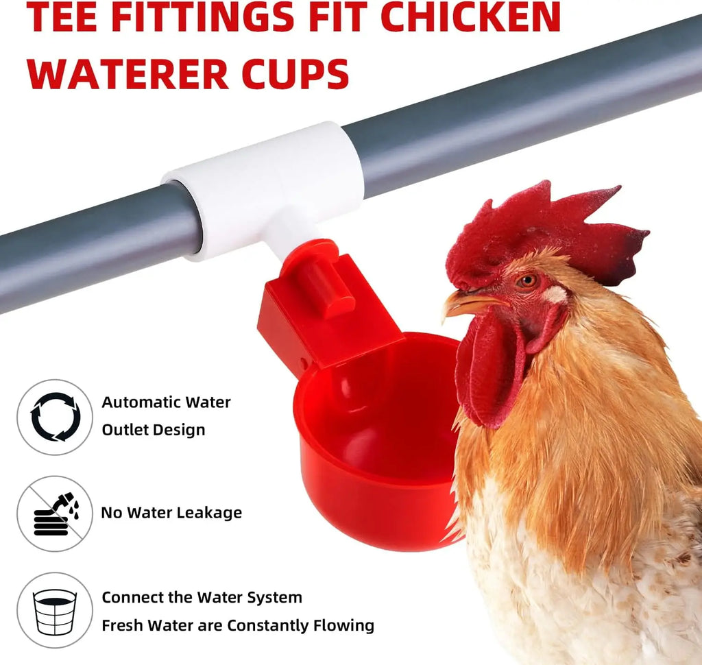 Copa Bebedero Automática con Conector PVC para Gallinas