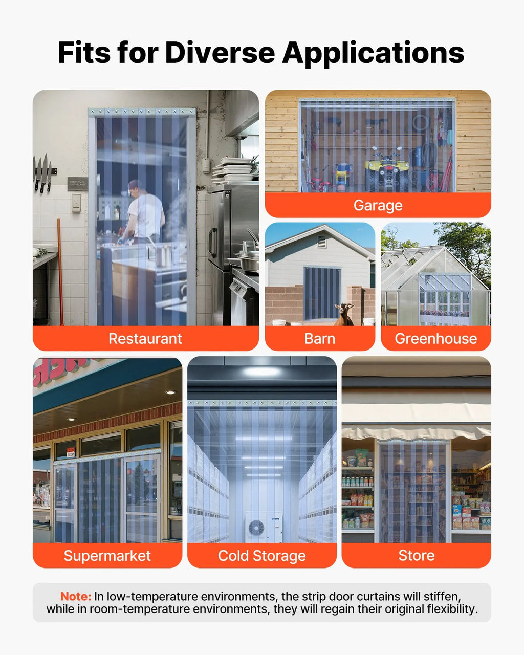 Cortina PVC Transparente para Puerta de Gallinero 30m